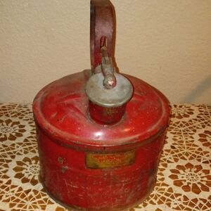 Rustic Red Metal Kettle